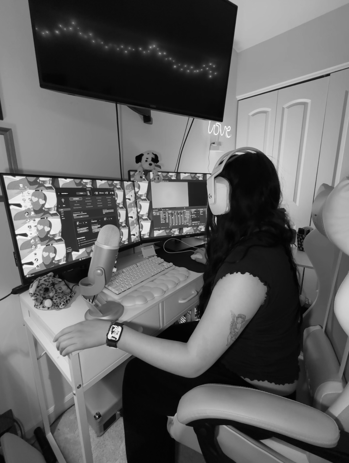 Jazmin at her streaming and content workspace